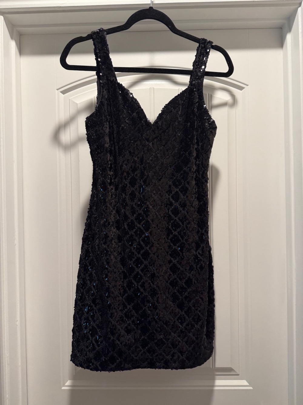 Express Black Sequin Mini Dress